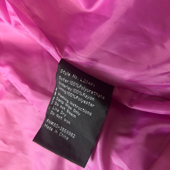 LA Coalition Pink Pearl Studded Faux Leather Moto Jacket Medium Barbie Inspired - Picture 13 of 14